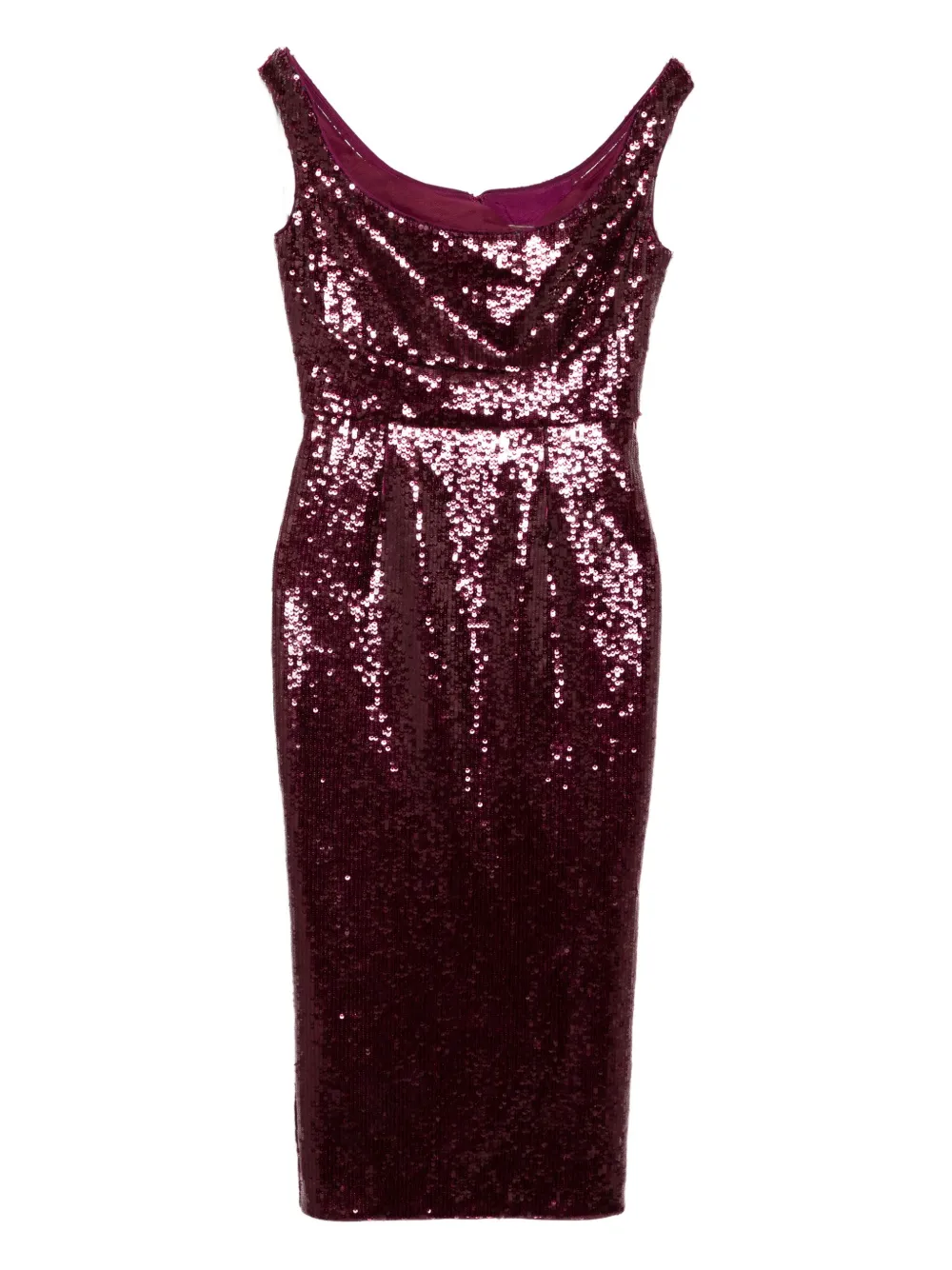 Roland Mouret Sequin Midi Dress In Red