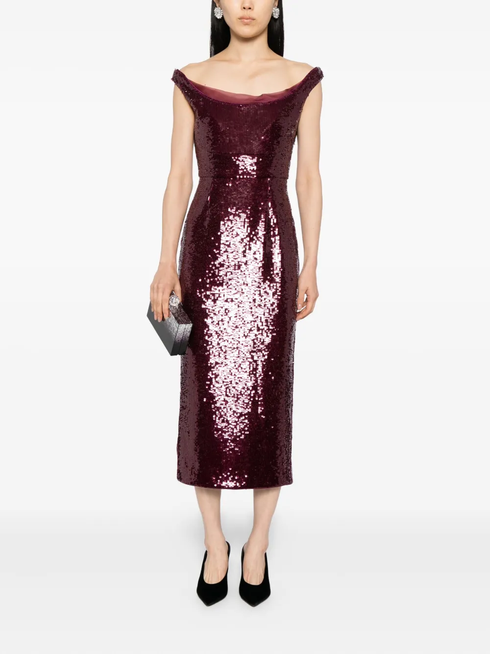 Roland Mouret Midi-jurk met pailletten - Paars