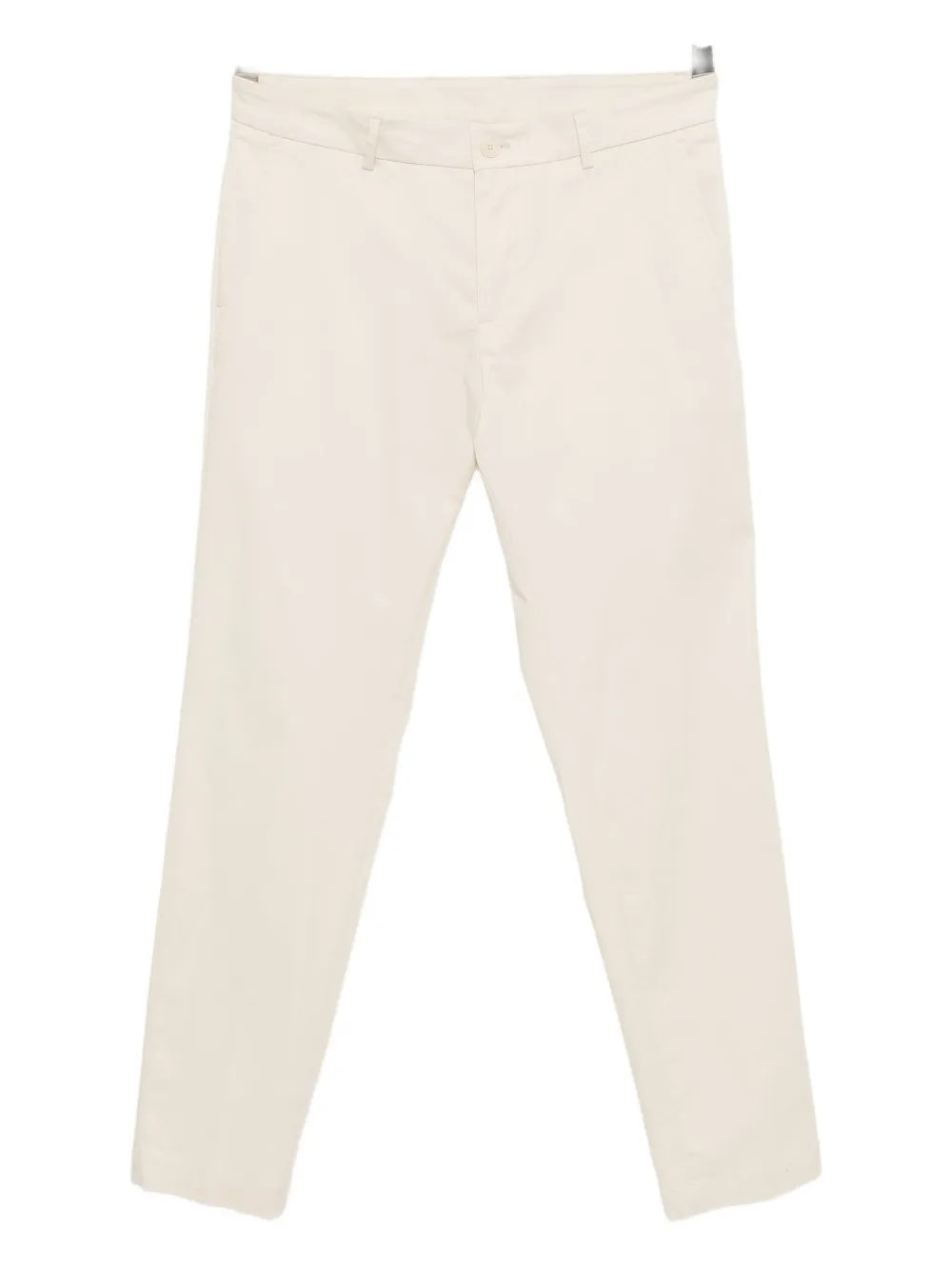 Hugo Boss Boss P-genius Tapered Cotton-blend Trousers In Neutral