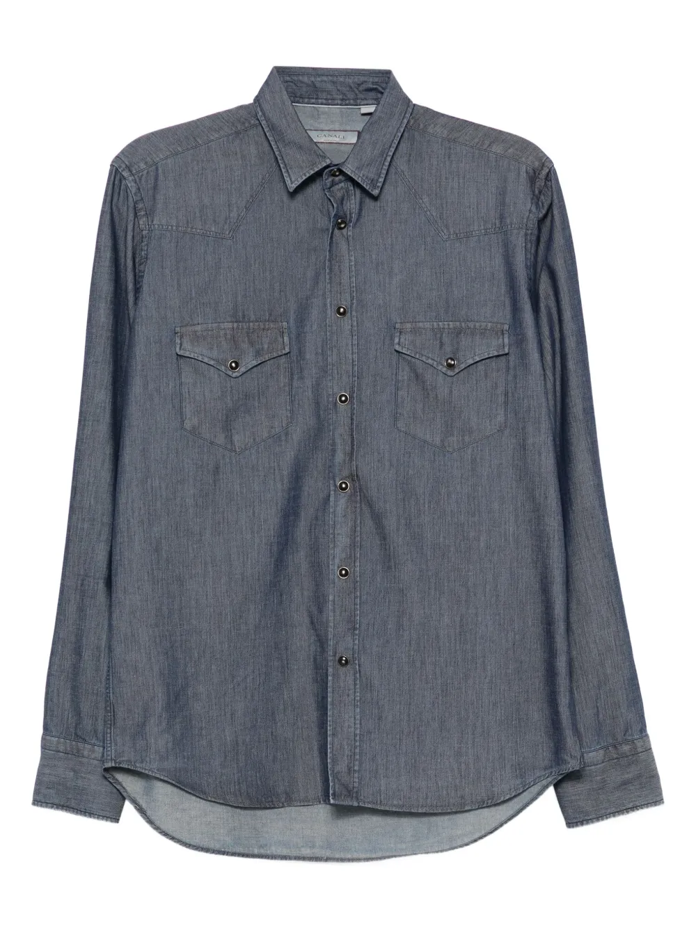 Canali Denim overhemd Blauw
