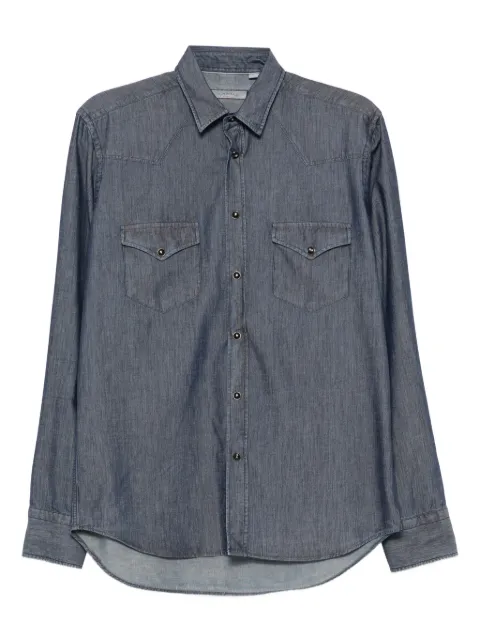 Canali long-sleeved denim shirt
