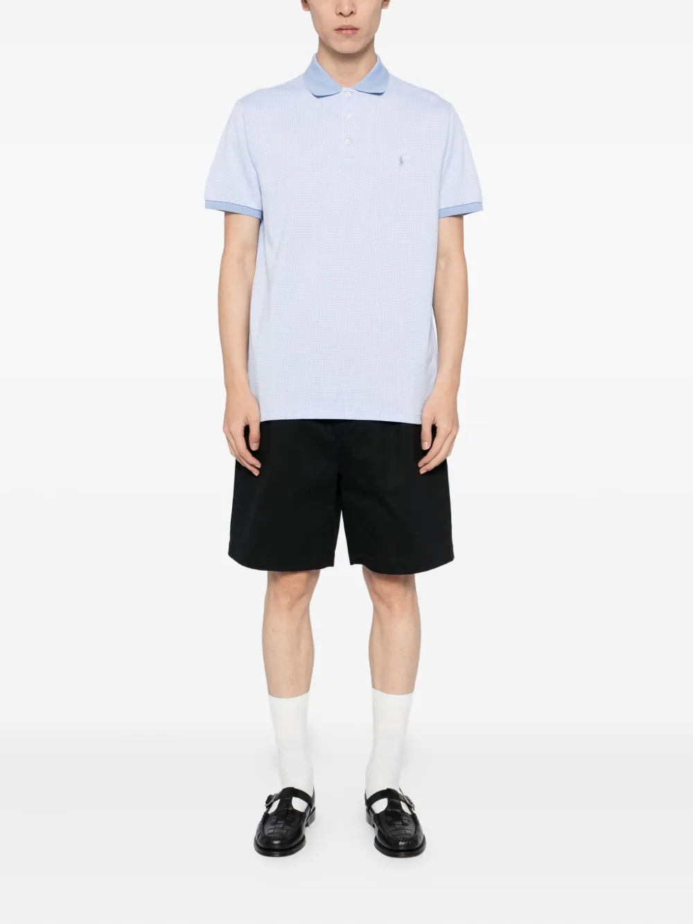 Polo Ralph Lauren Poloshirt met pied-de-poule print - Blauw