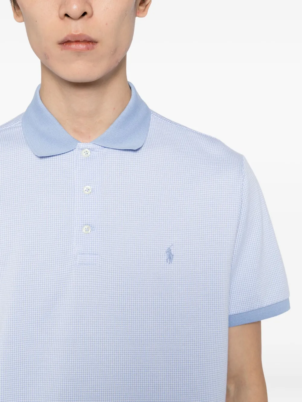 Polo Ralph Lauren Poloshirt met pied-de-poule print Blauw