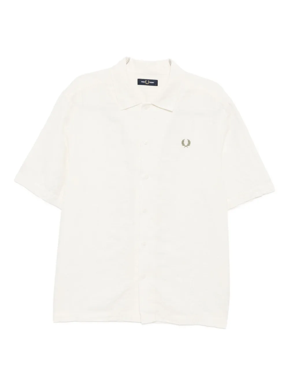 Fred Perry Logo-embroidered Shirt In Neutral