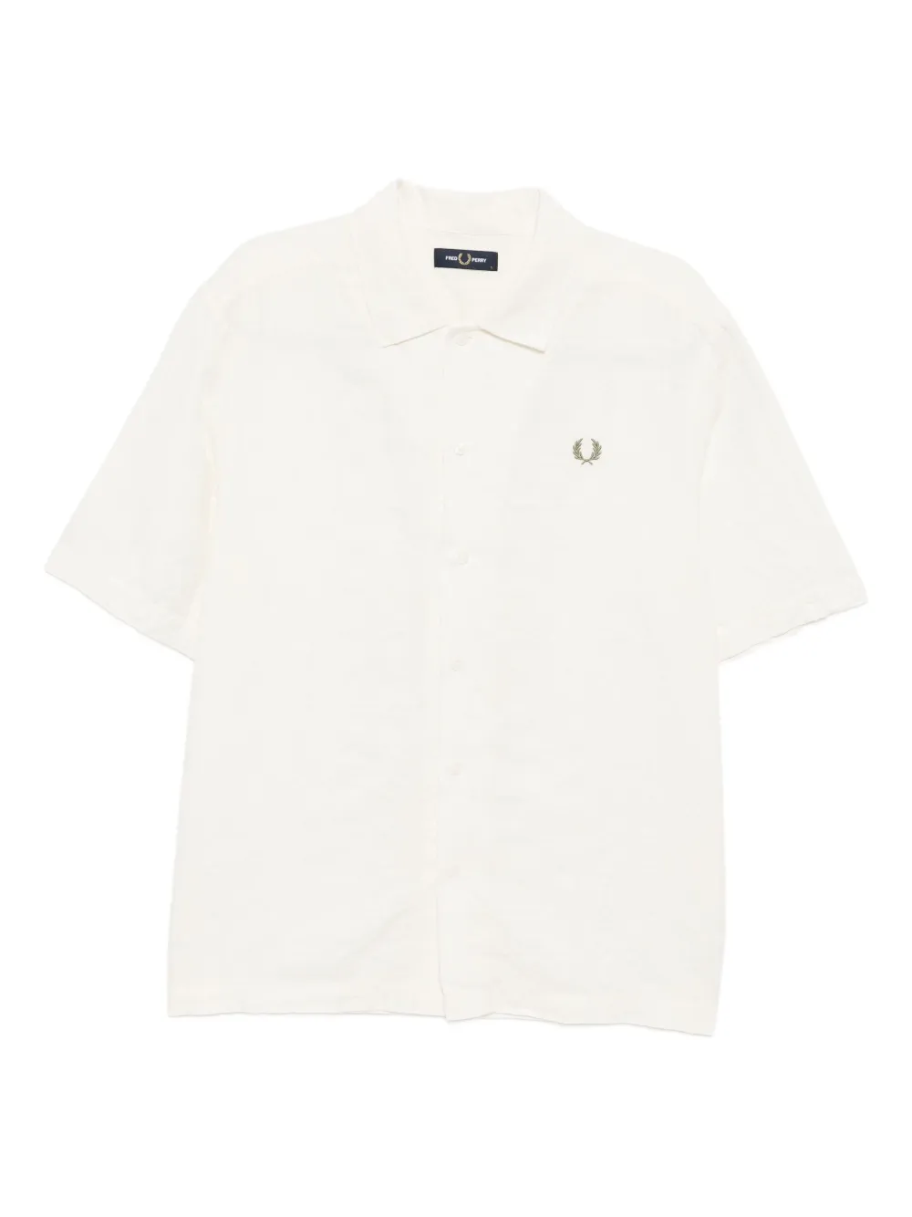 Fred Perry Overhemd met geborduurd logo Beige