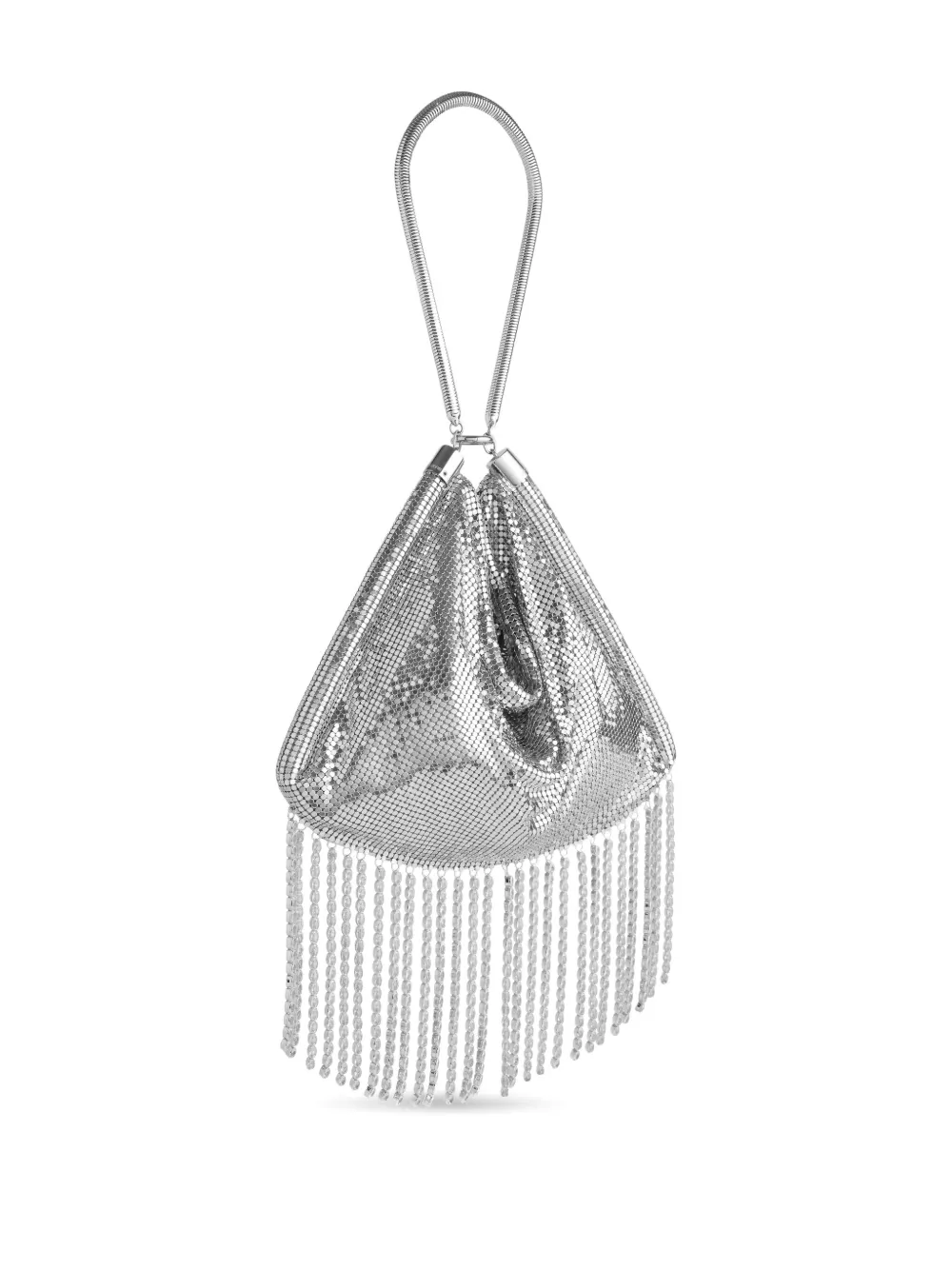  Rabanne Chainmail Fringe Shoulder Bag - Silver 
