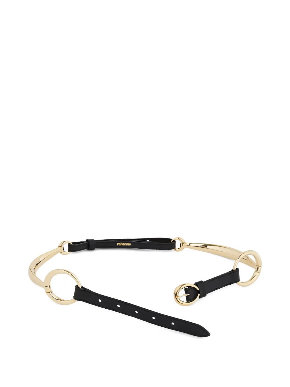 Rabanne ring leather belt - Zwart