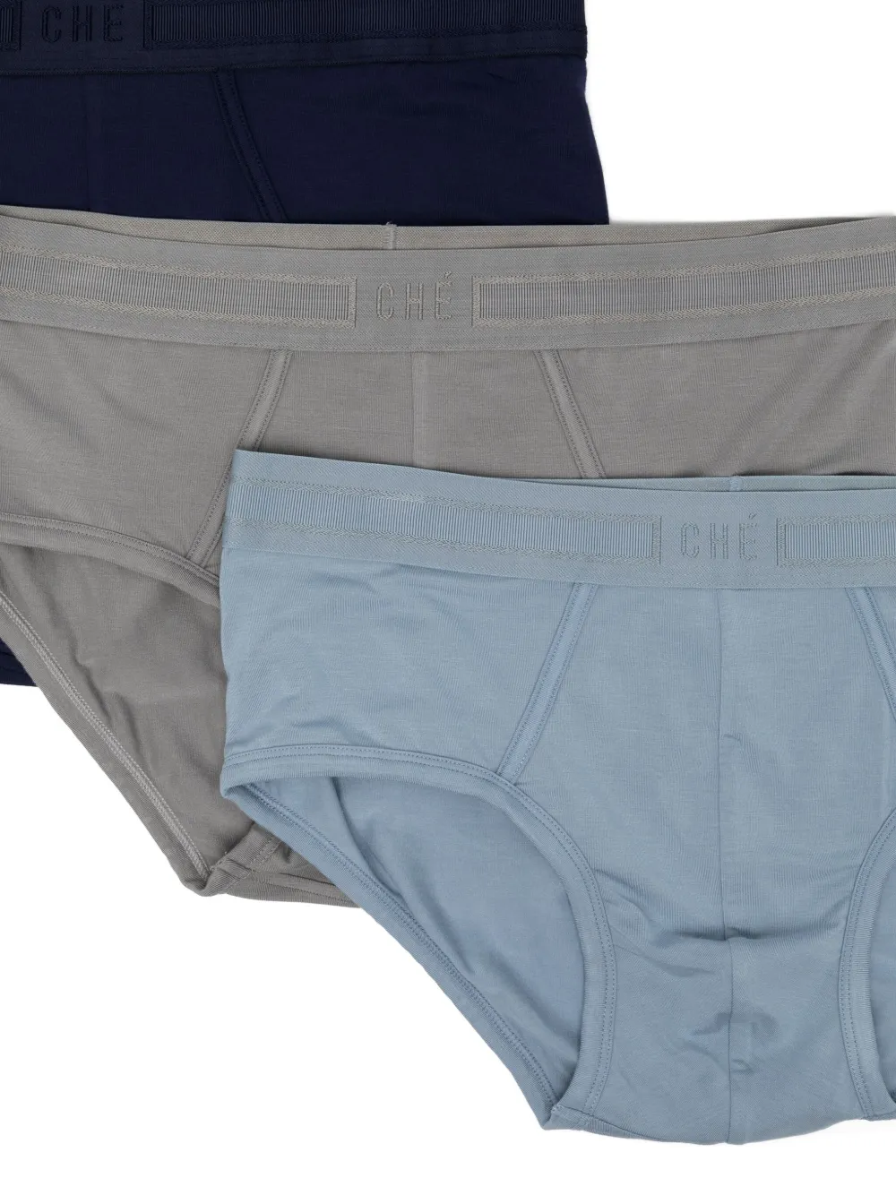Che Logo-waistband Briefs (set Of Three) In Blue