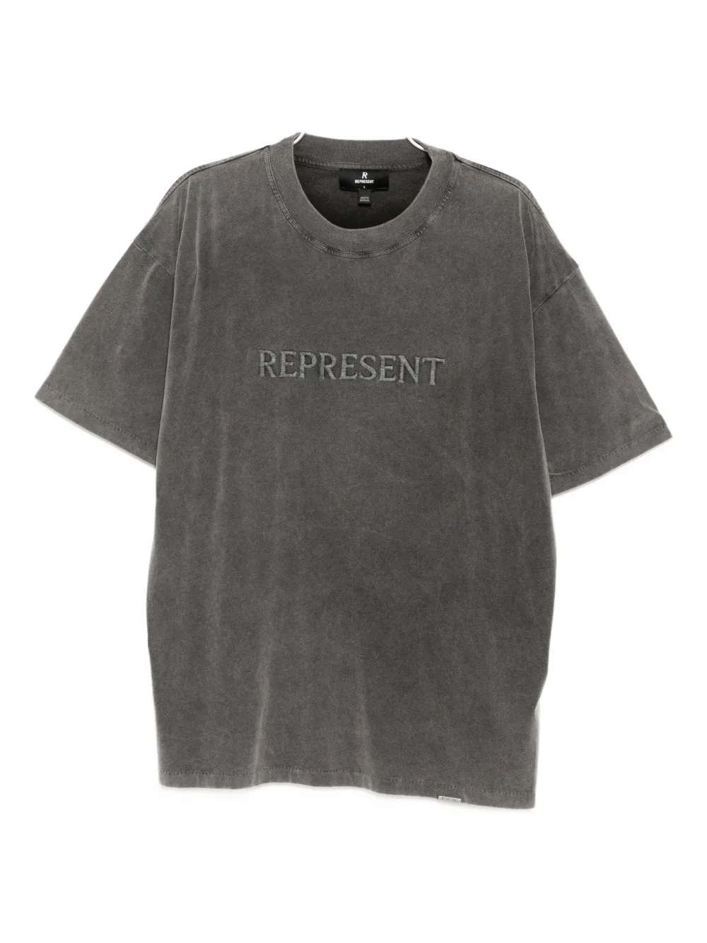 Represent T-shirt met geborduurd logo Grijs