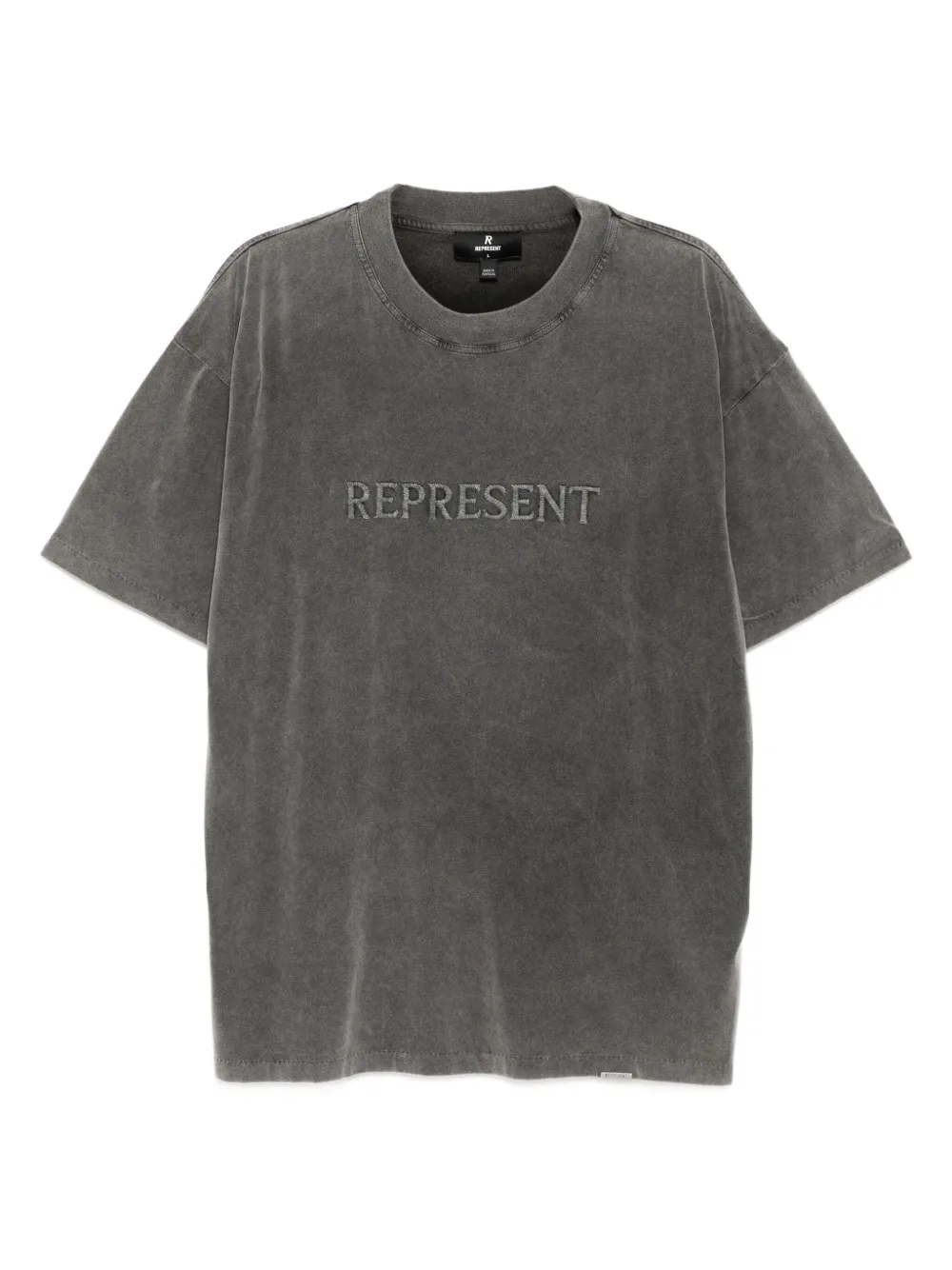 Represent T-shirt met geborduurd logo Grijs