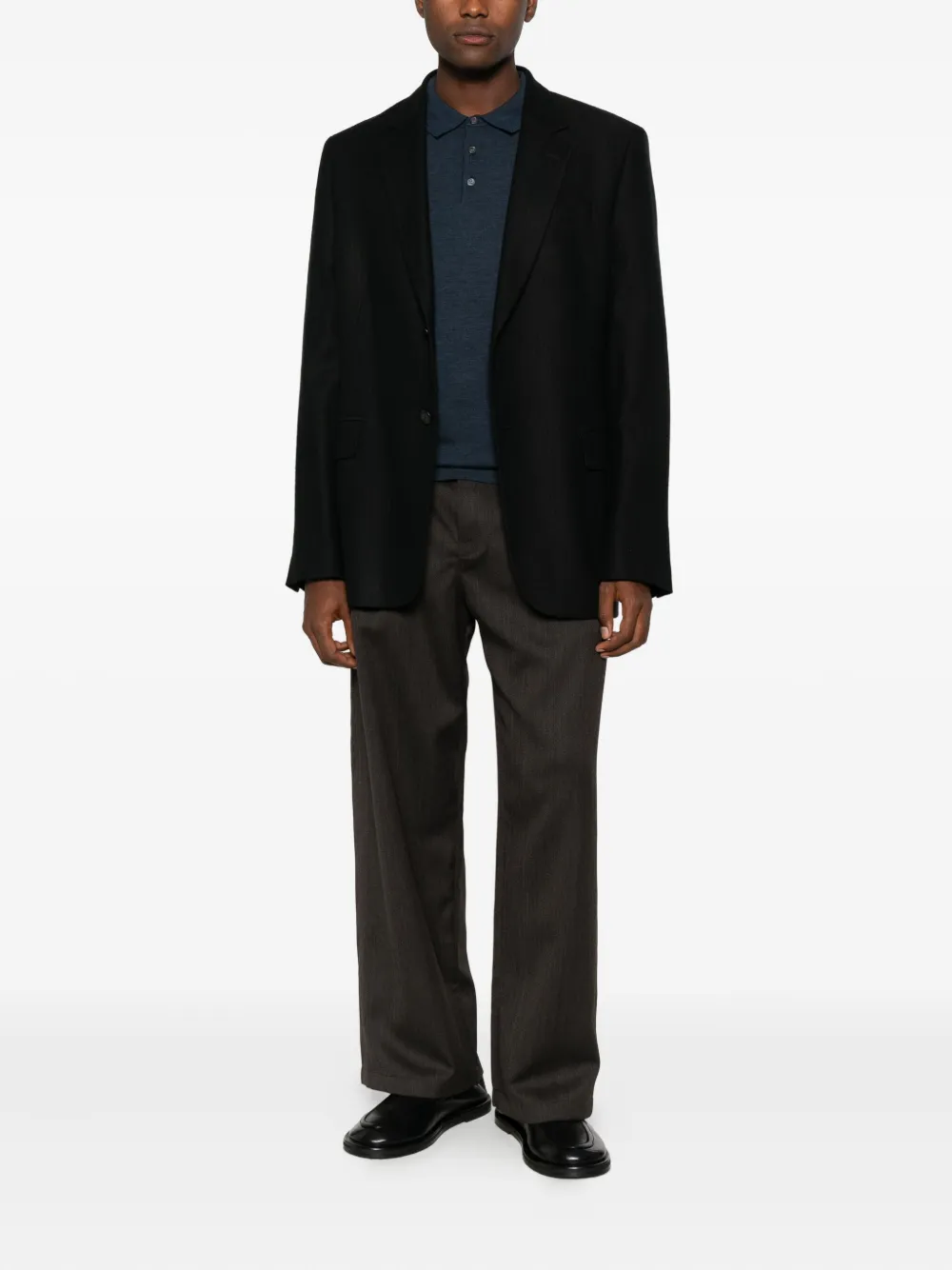 Simkhai buttoned long-sleeve polo shirt - Blauw