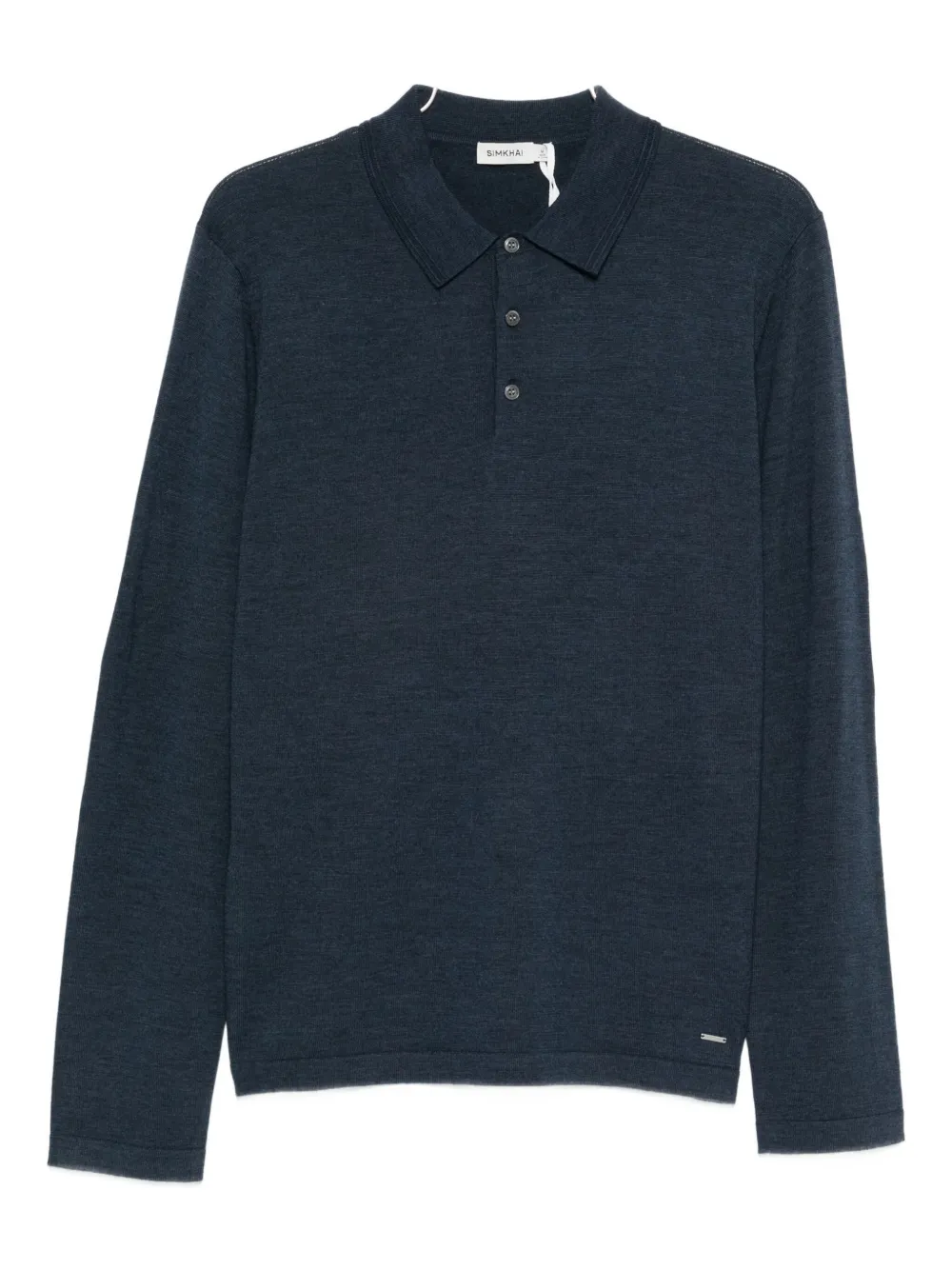 Simkhai Buttoned Long-sleeve Polo Shirt In Blue