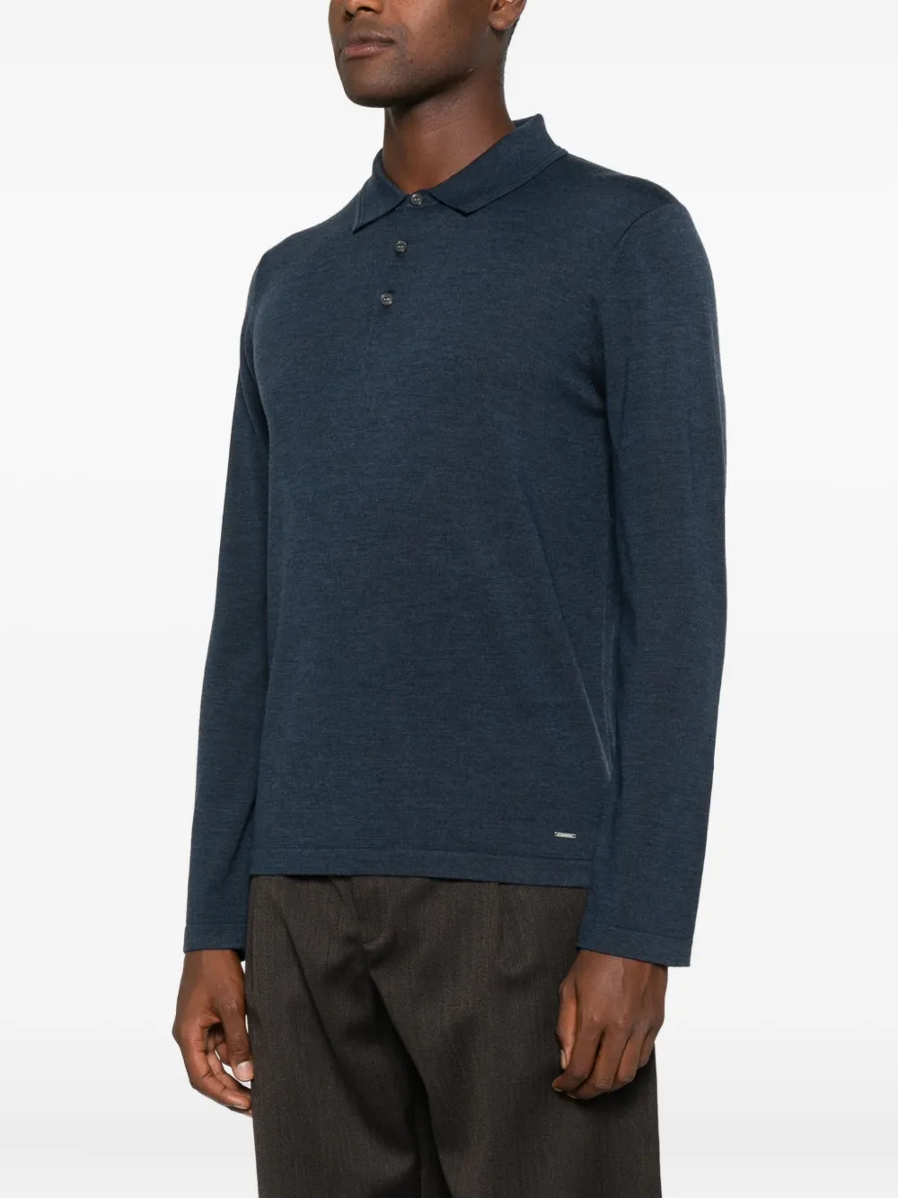 Simkhai Buttoned Long-sleeve Polo Shirt In Blue