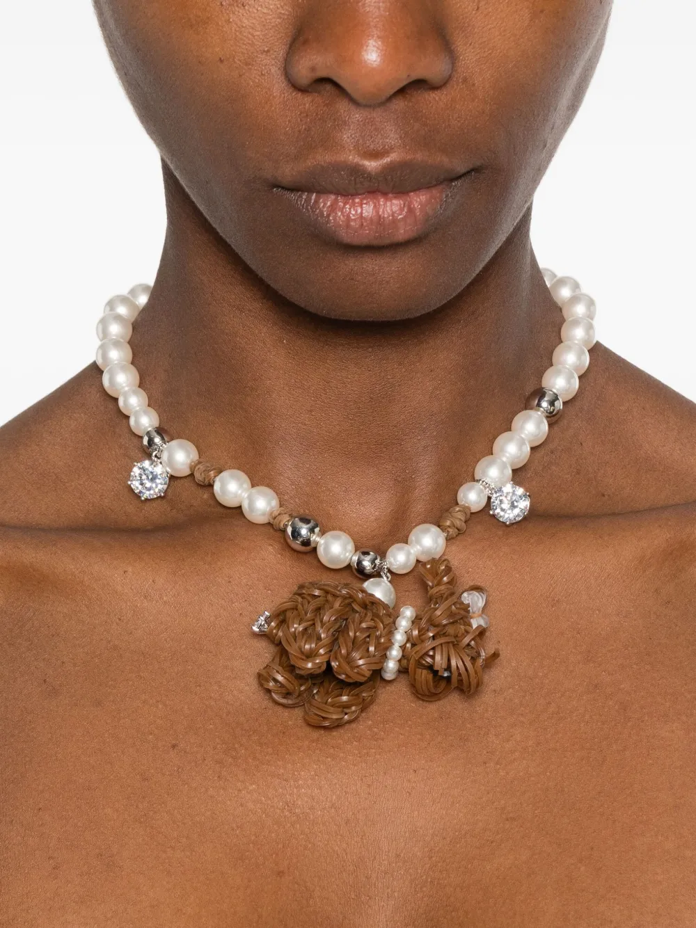 SHUSHU/TONG dog-charm necklace - Wit