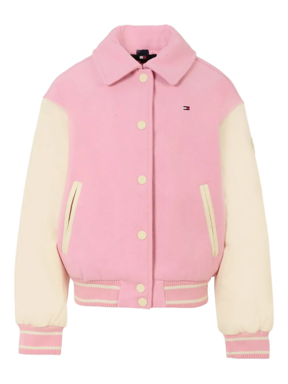 Tommy Hilfiger Junior Bomberjack met contrasterende mouwen Roze