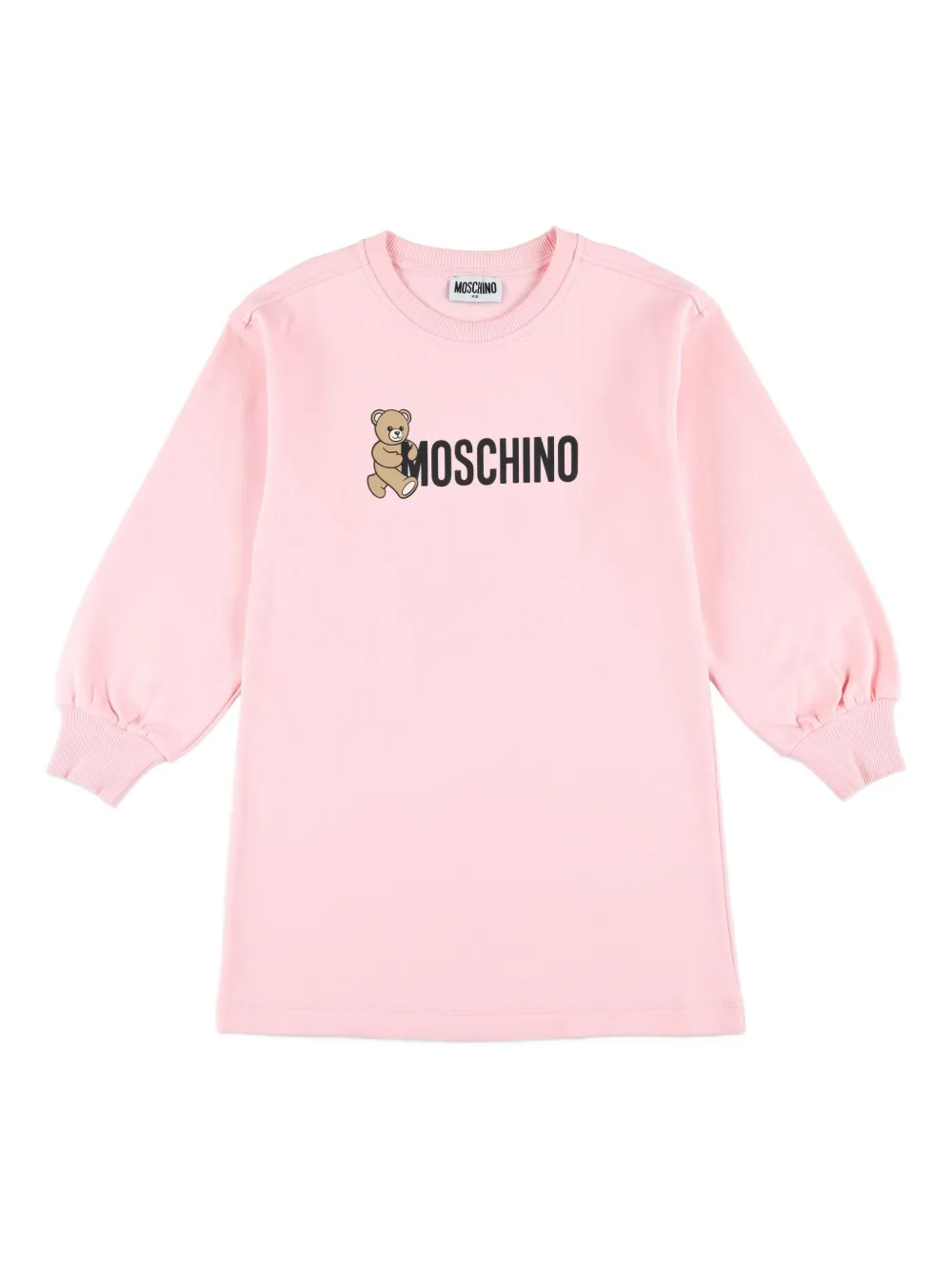 Moschino Kids teddy-logo fleece short dress Roze