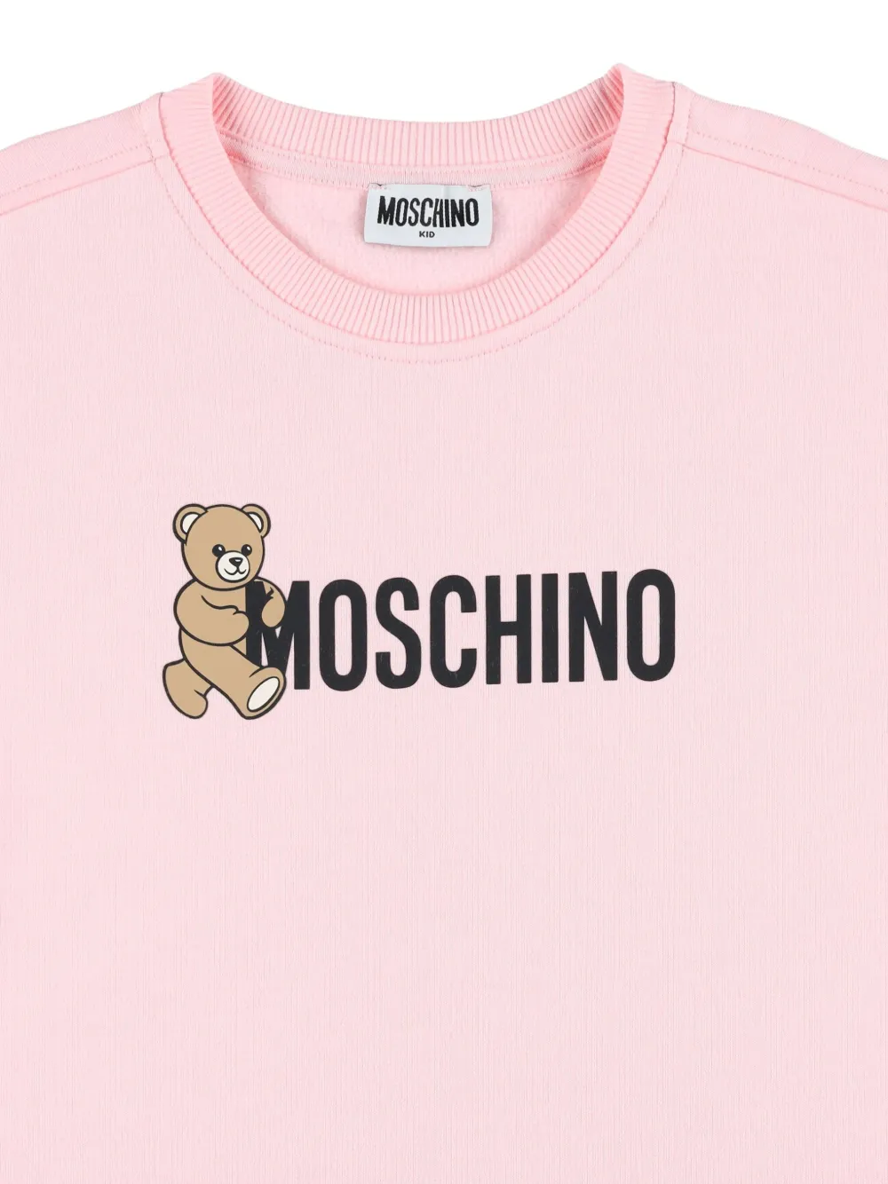 Moschino Kids teddy-logo fleece short dress Roze