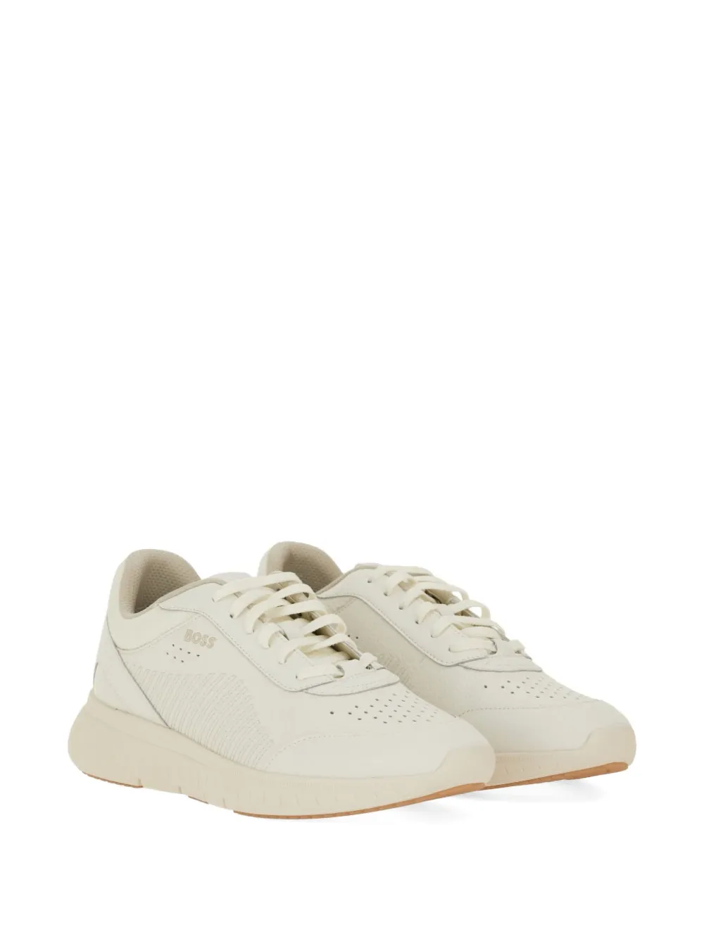 BOSS perforated sneakers Beige