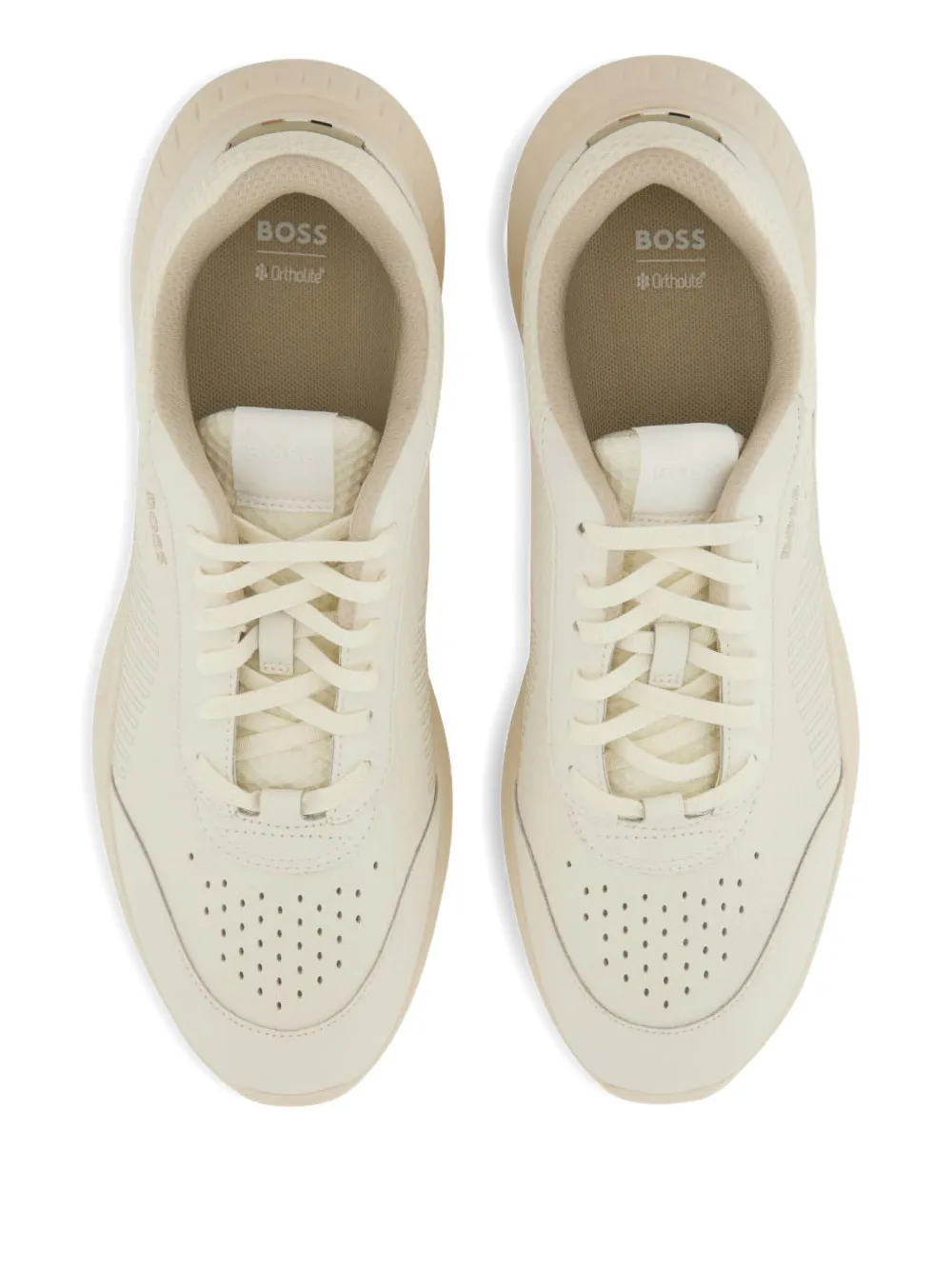 BOSS perforated sneakers Beige