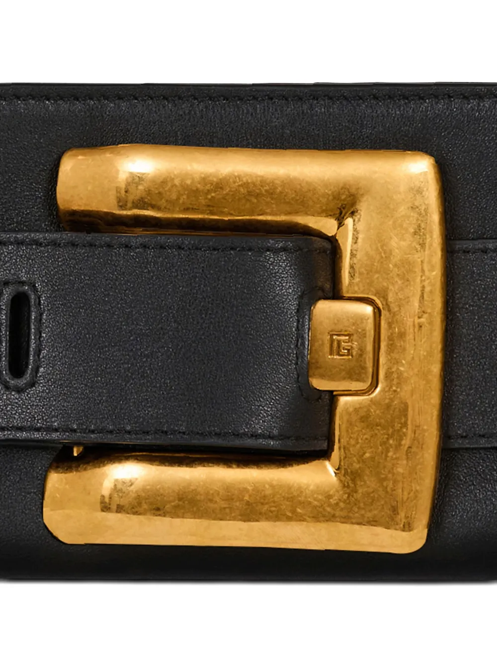 Balmain Clutch Anthem con fibbia in pelle di vitello - Nero