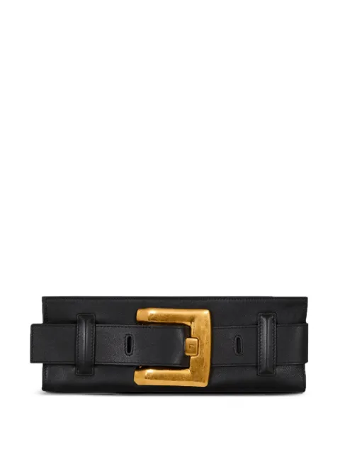 Balmain Anthem buckle-detail calfskin-leather clutch