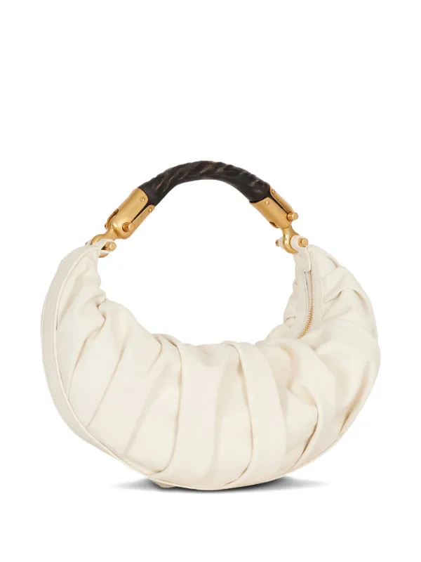 Balmain Medium Ébène Bag in Calfskin Leather in White