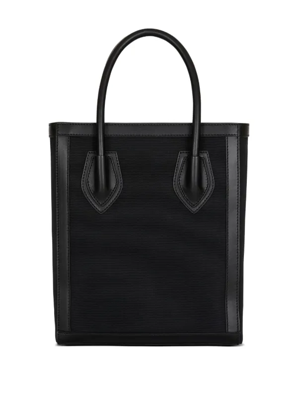 Balmain leather-trimmed Canvas Tote Bag | Black | FARFETCH