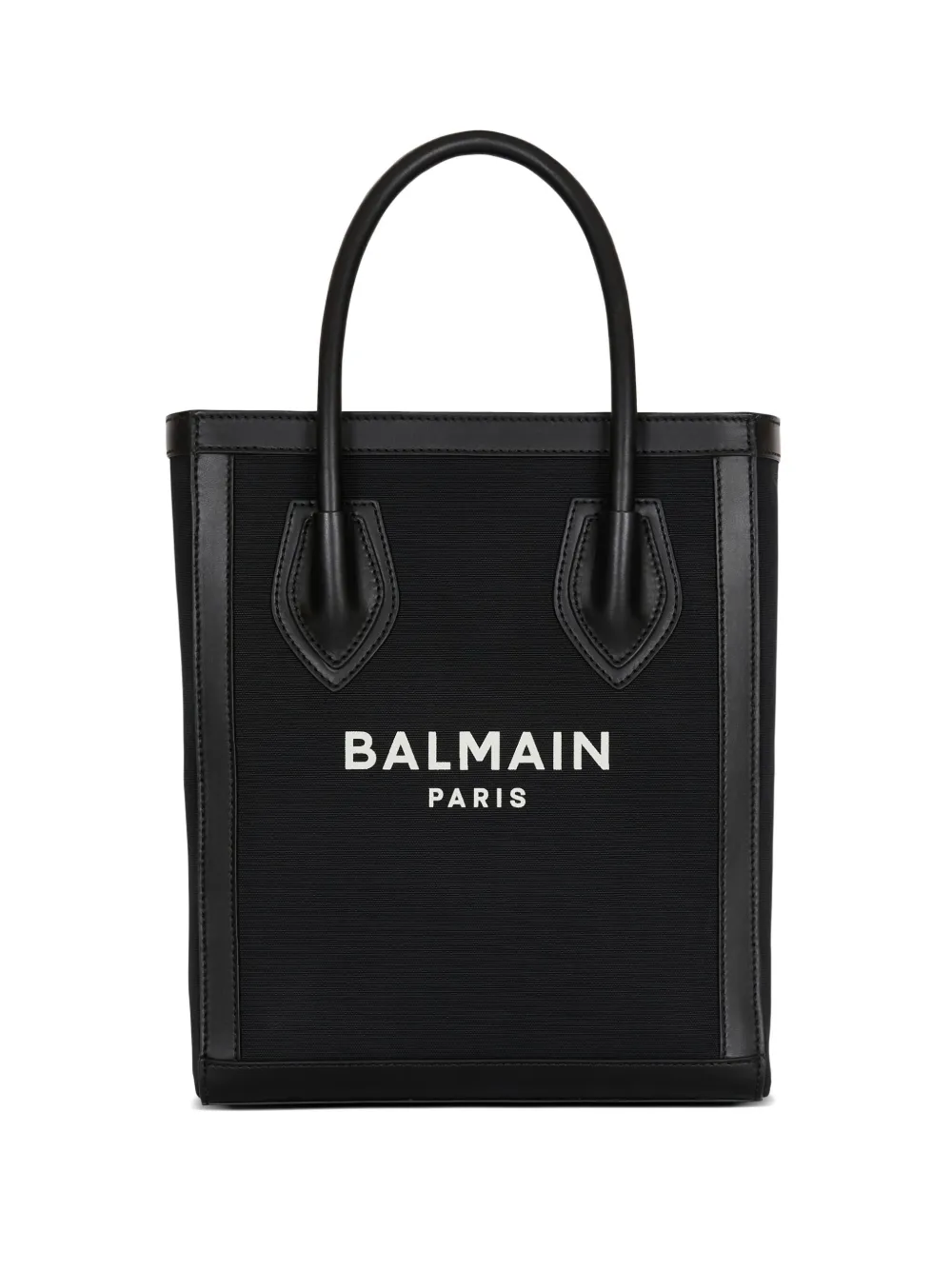 Balmain Borsa tote con rifinitura in pelle - Nero