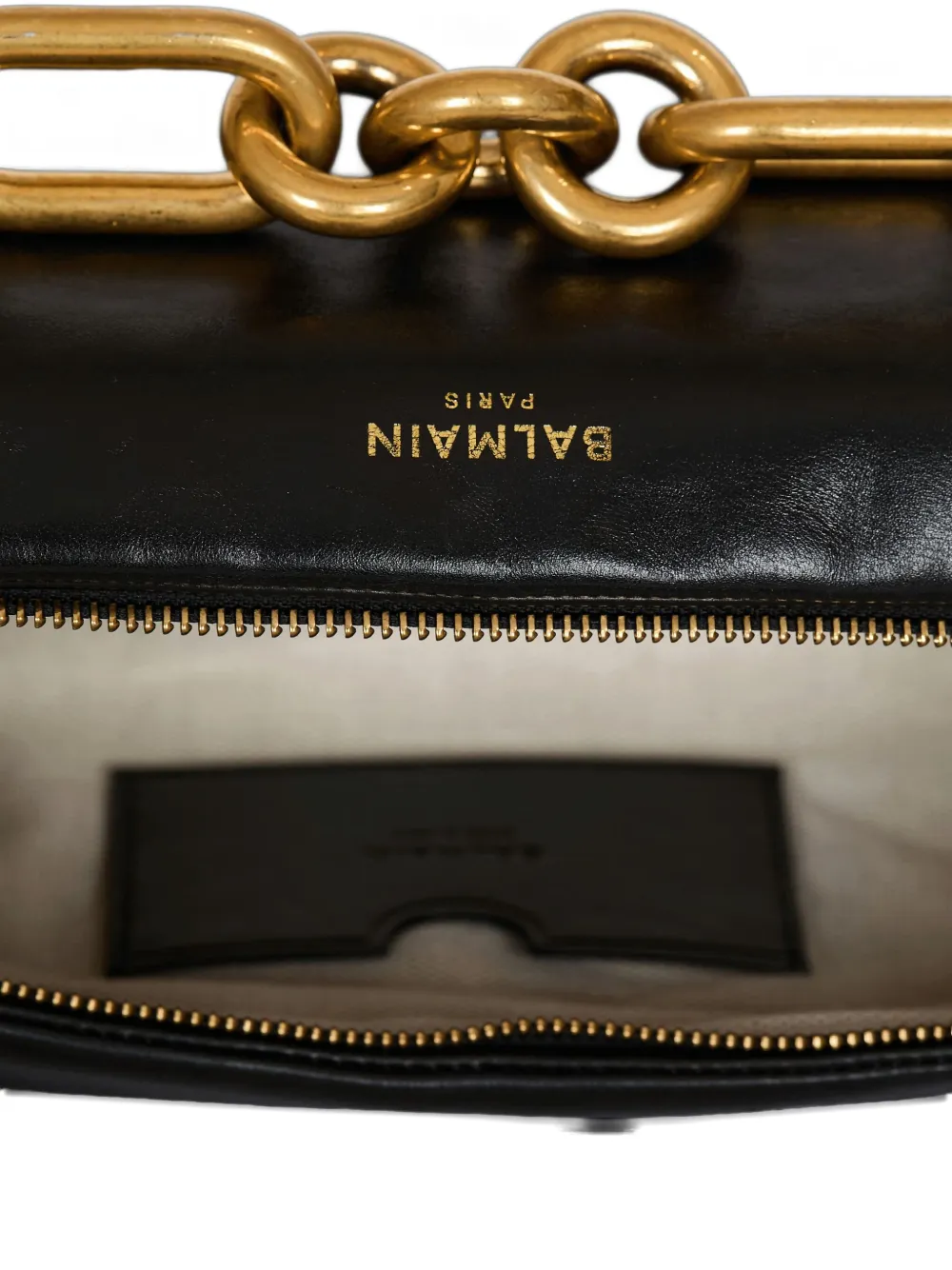 Balmain Medium Sync Padlock Chain Shoulder Bag In Black