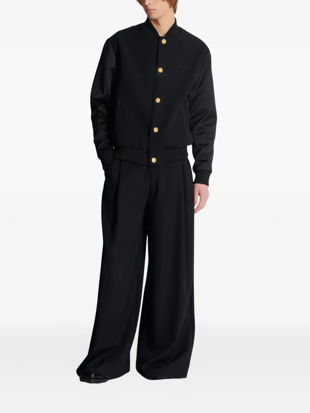 Balmain satin-sleeved wool jacket | Bomber Jackets | Image 2