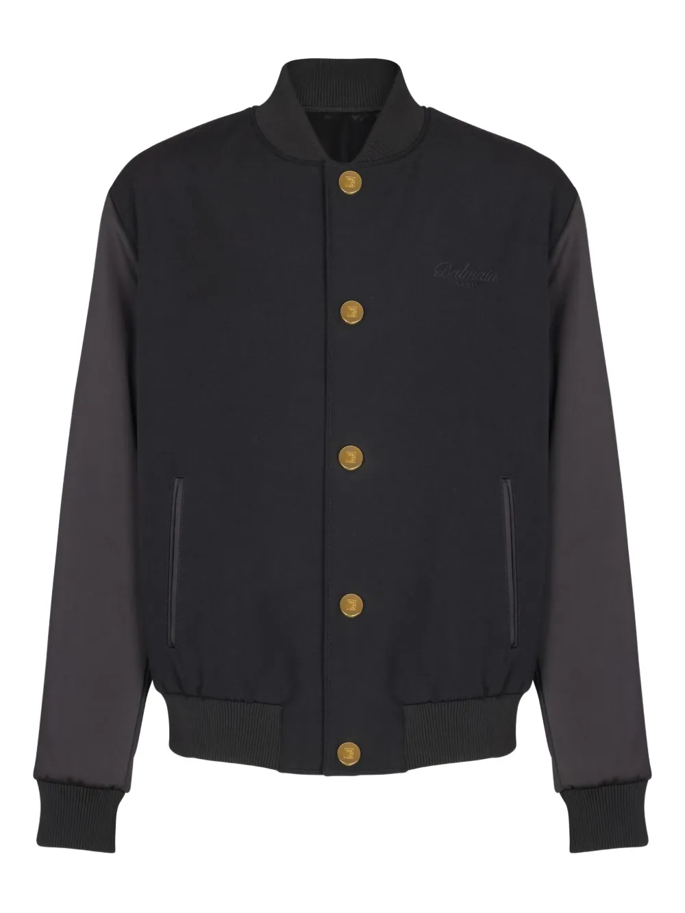 Balmain satin-sleeved wool jacket | Black | Image 1