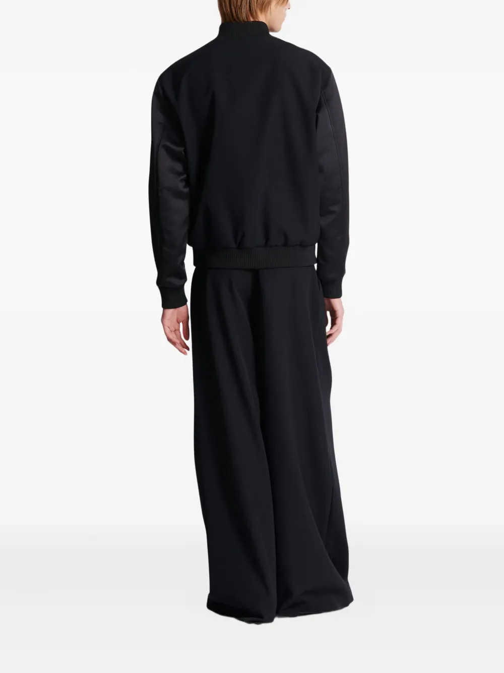 Balmain Wollen jack met satijnen mouwen Zwart