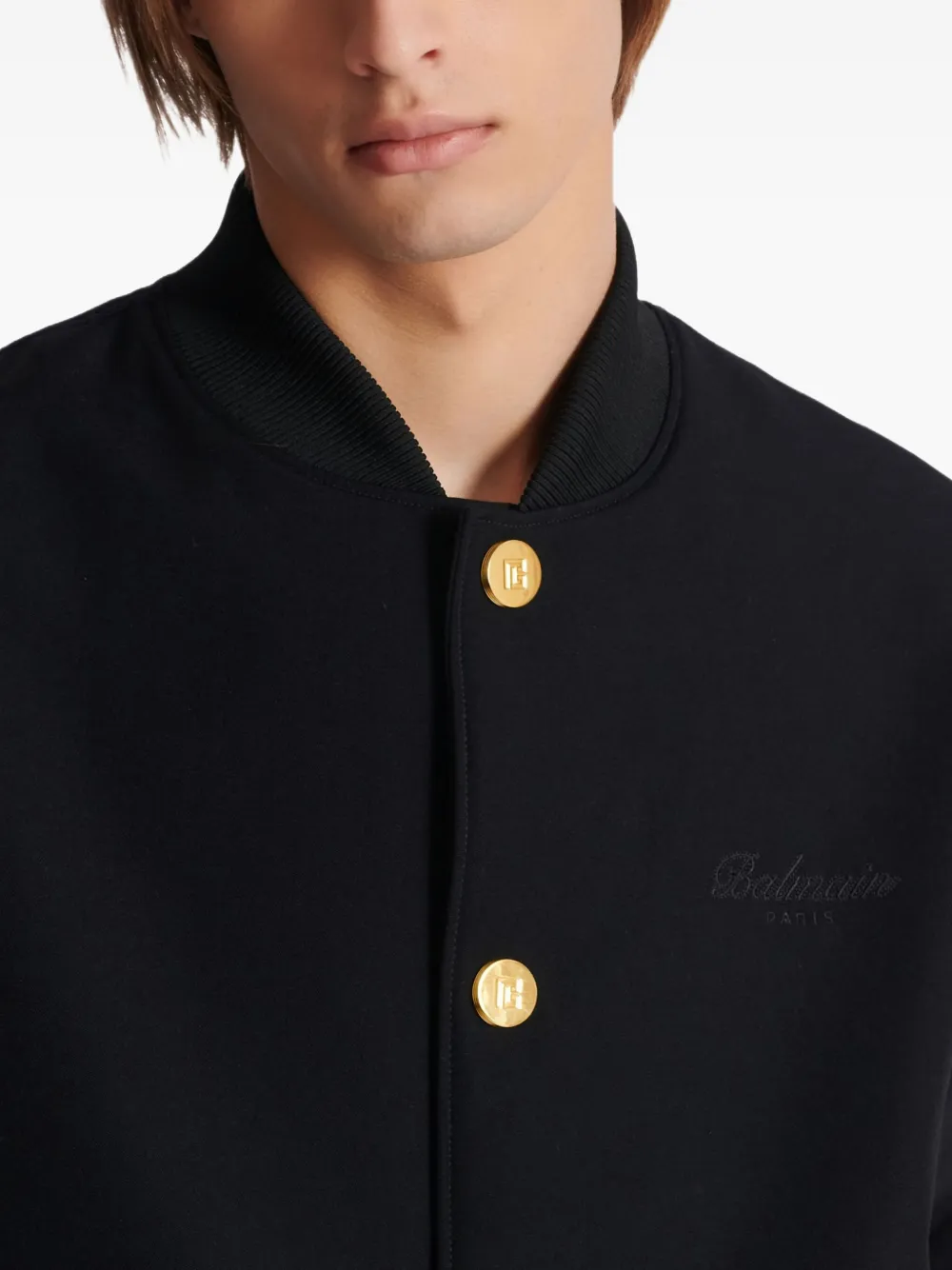 Balmain Wollen jack met satijnen mouwen Zwart