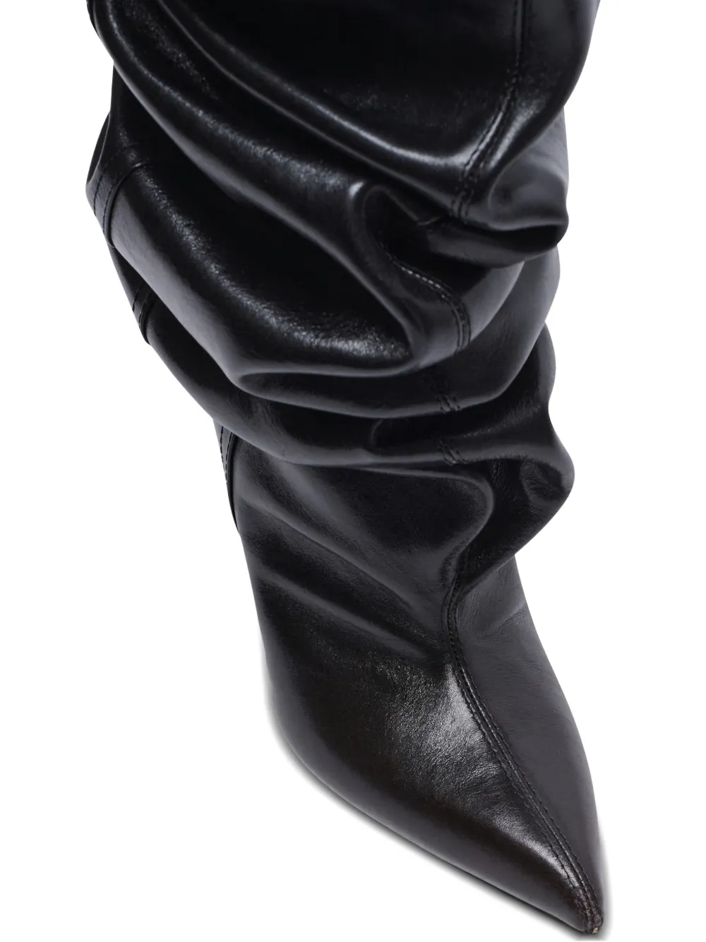 Balmain 95 mm kalfsleren knielaarzen met sleehak Zwart