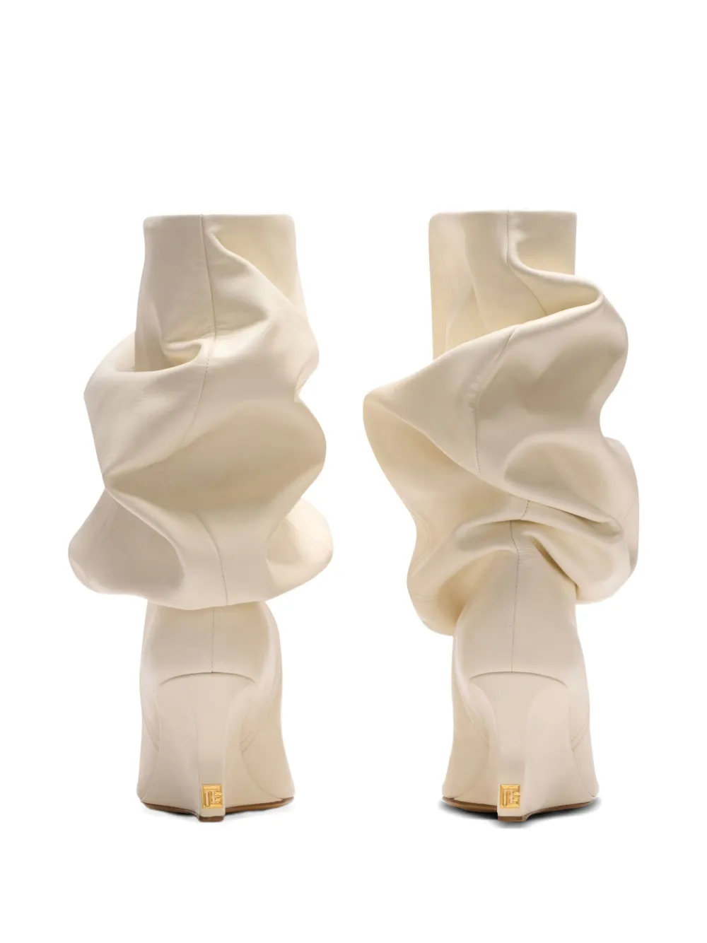 Balmain 75 mm soepelvallende enkellaarzen met sleehak Wit