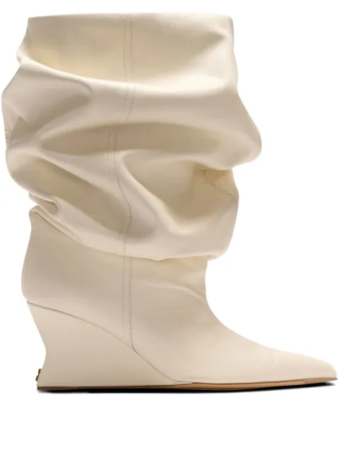 Balmain 75mm slouchy wedge ankle boots