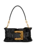 Balmain mini Anthem embossed-crocodile buckle clutch bag - Black