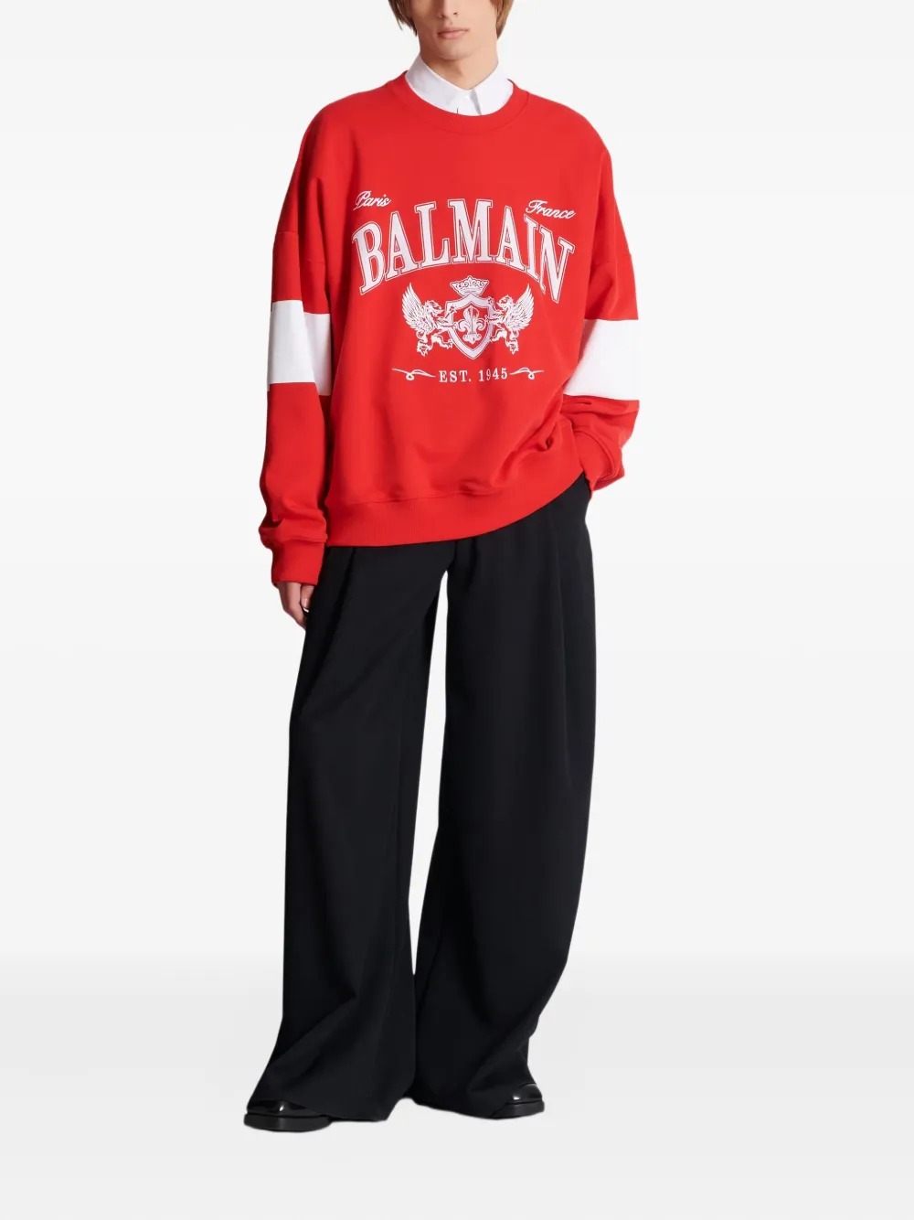 Balmain Sweater met logo - Rood