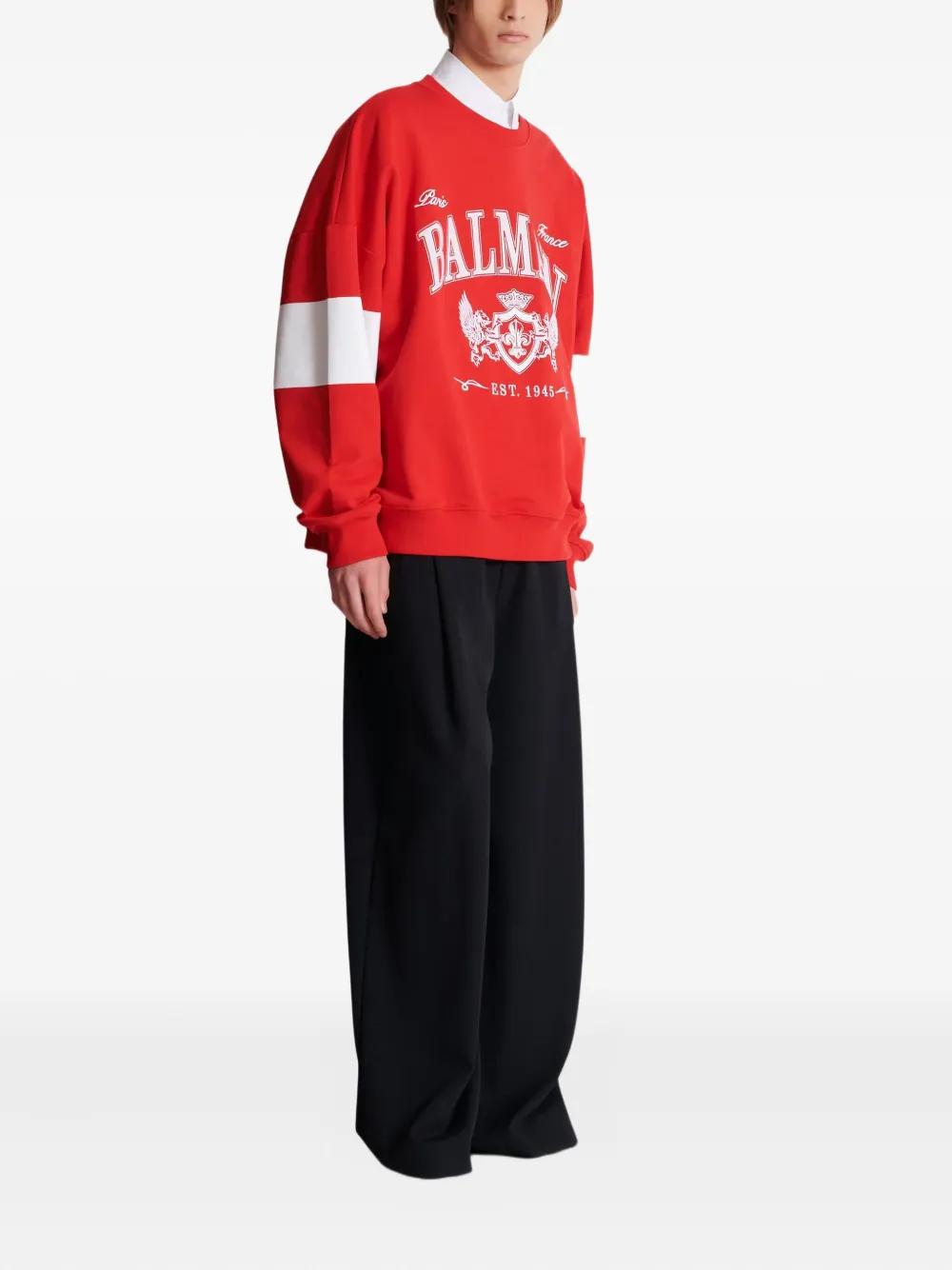 Balmain Sweater met logo Rood