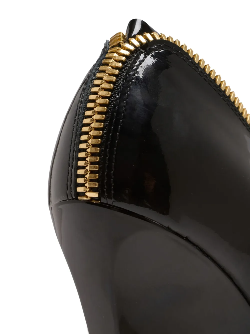 Balmain 95mm zip-detail wedge heeled pumps Black