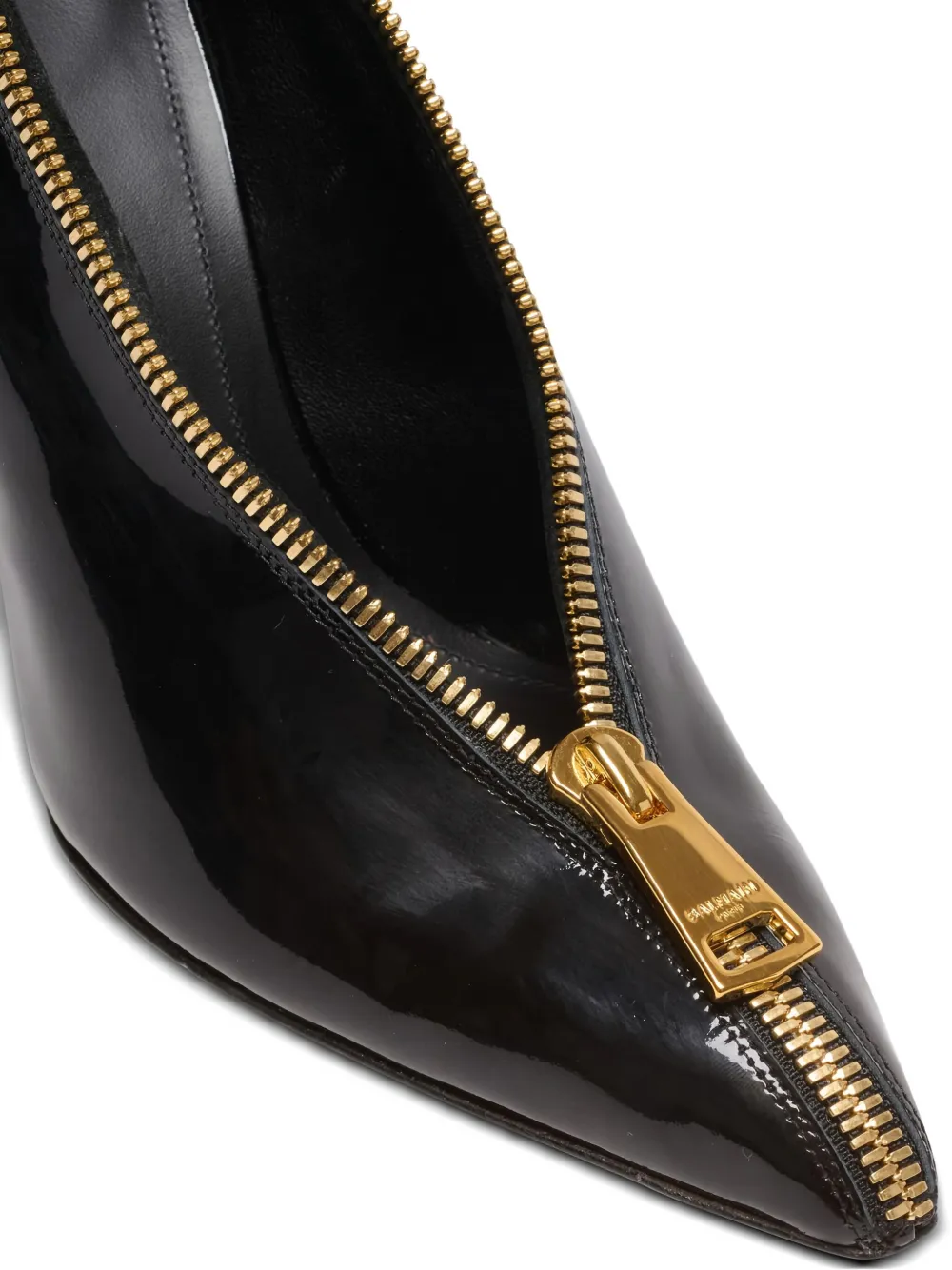 Balmain 95mm zip-detail wedge heeled pumps Black