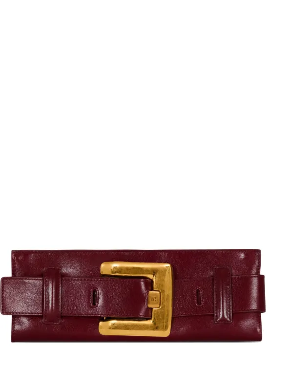 Balmain Anthem Clutch Bag in Red