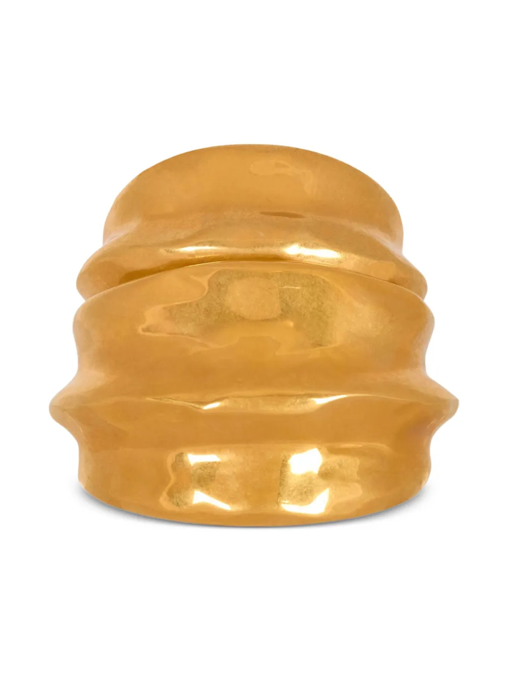 Balmain Bamboo-shaped Gold Bracelet In Brown