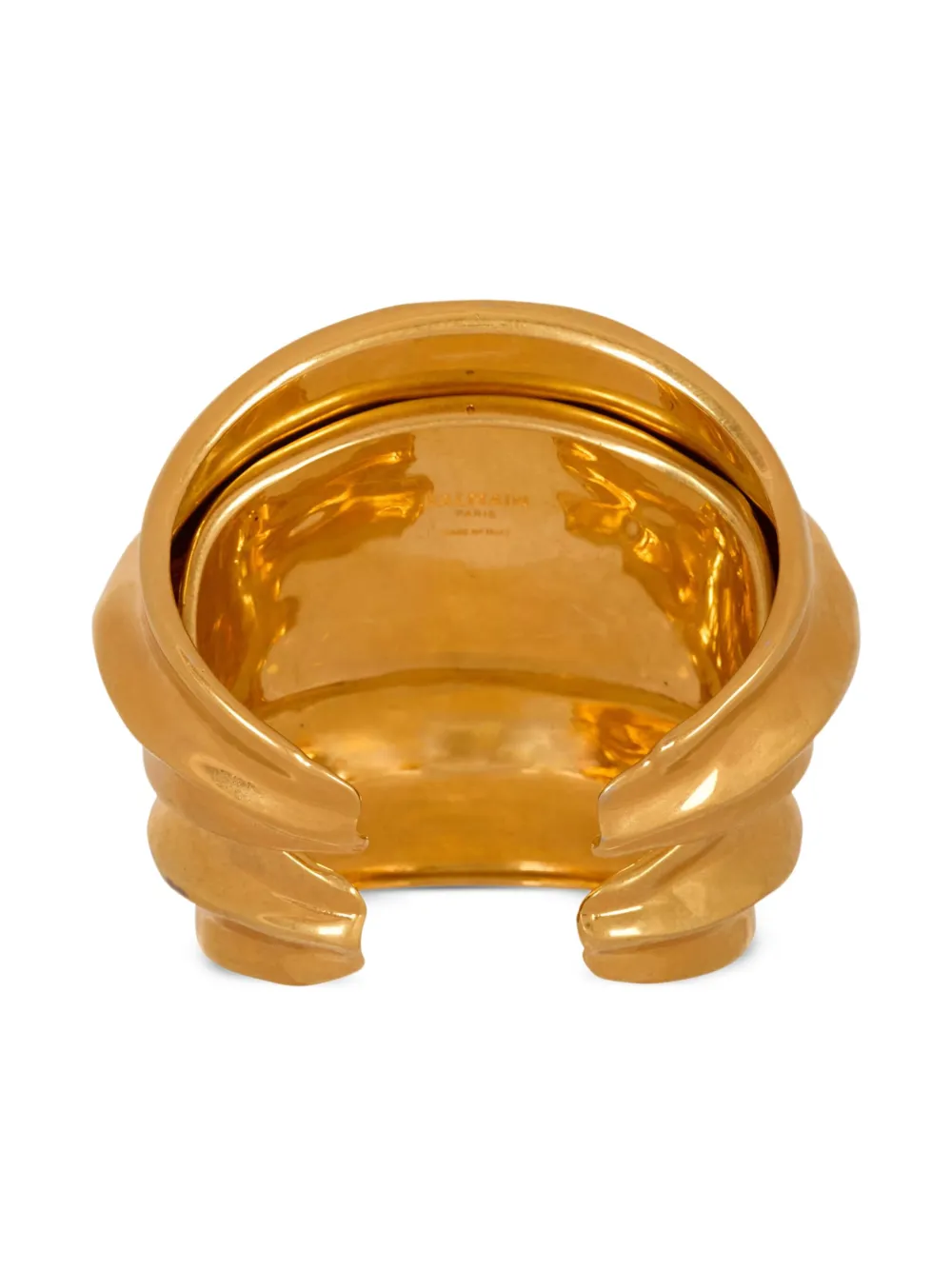Balmain Bamboo-shaped Gold Bracelet In Brown
