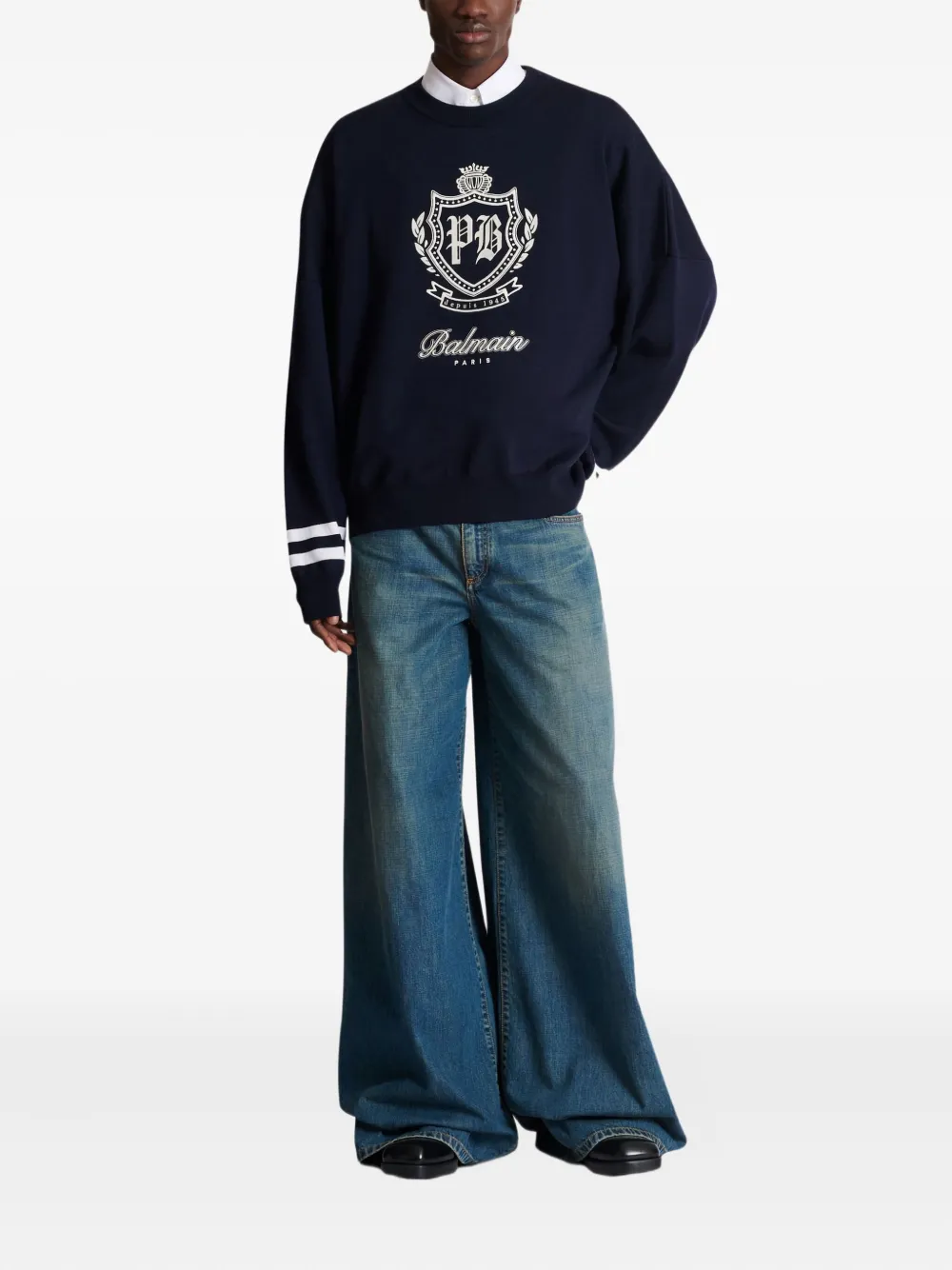 Balmain emblem striped sweater | Knitted Sweaters | Image 2