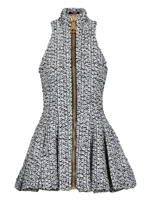 Balmain zip-front flared mini dress