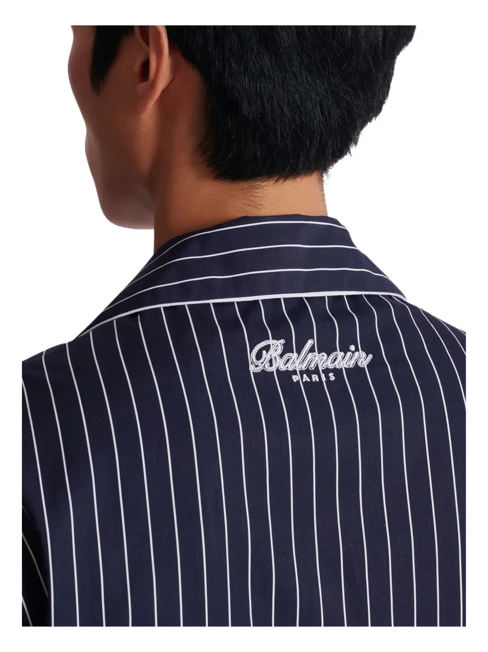 Balmain Gestreept pyjamashirt met borduurwerk Blauw