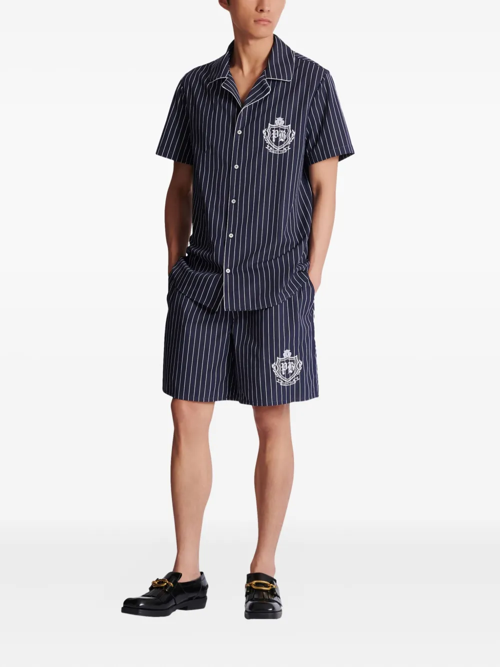 Balmain striped embroidered pajama shirt | Underwear & Socks | Image 2