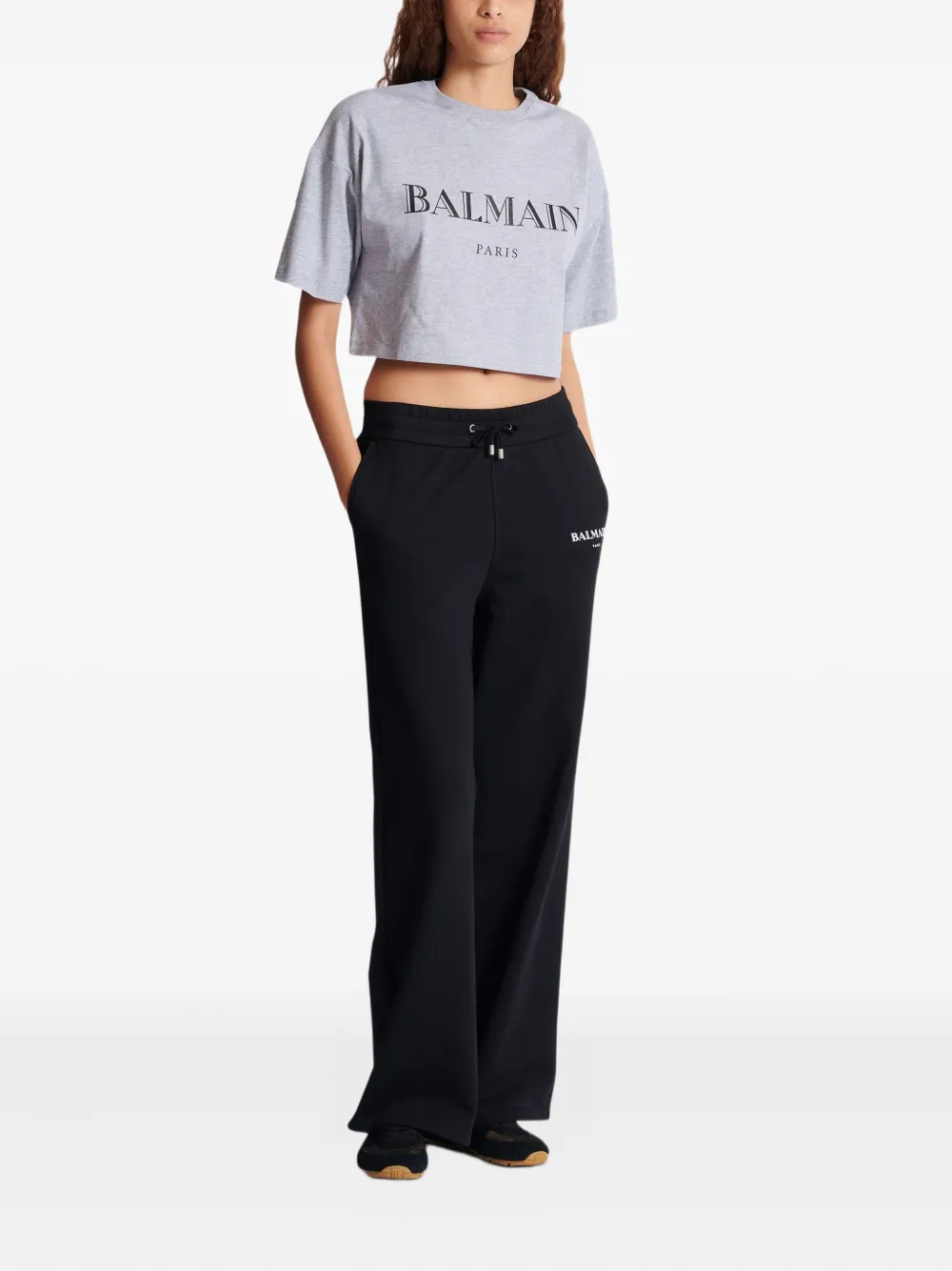 Balmain T-shirt met logoprint Grijs