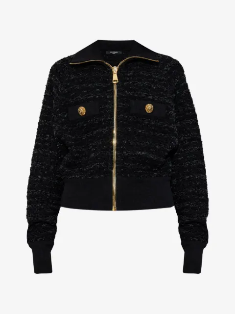Balmain chaqueta bómber de tweed